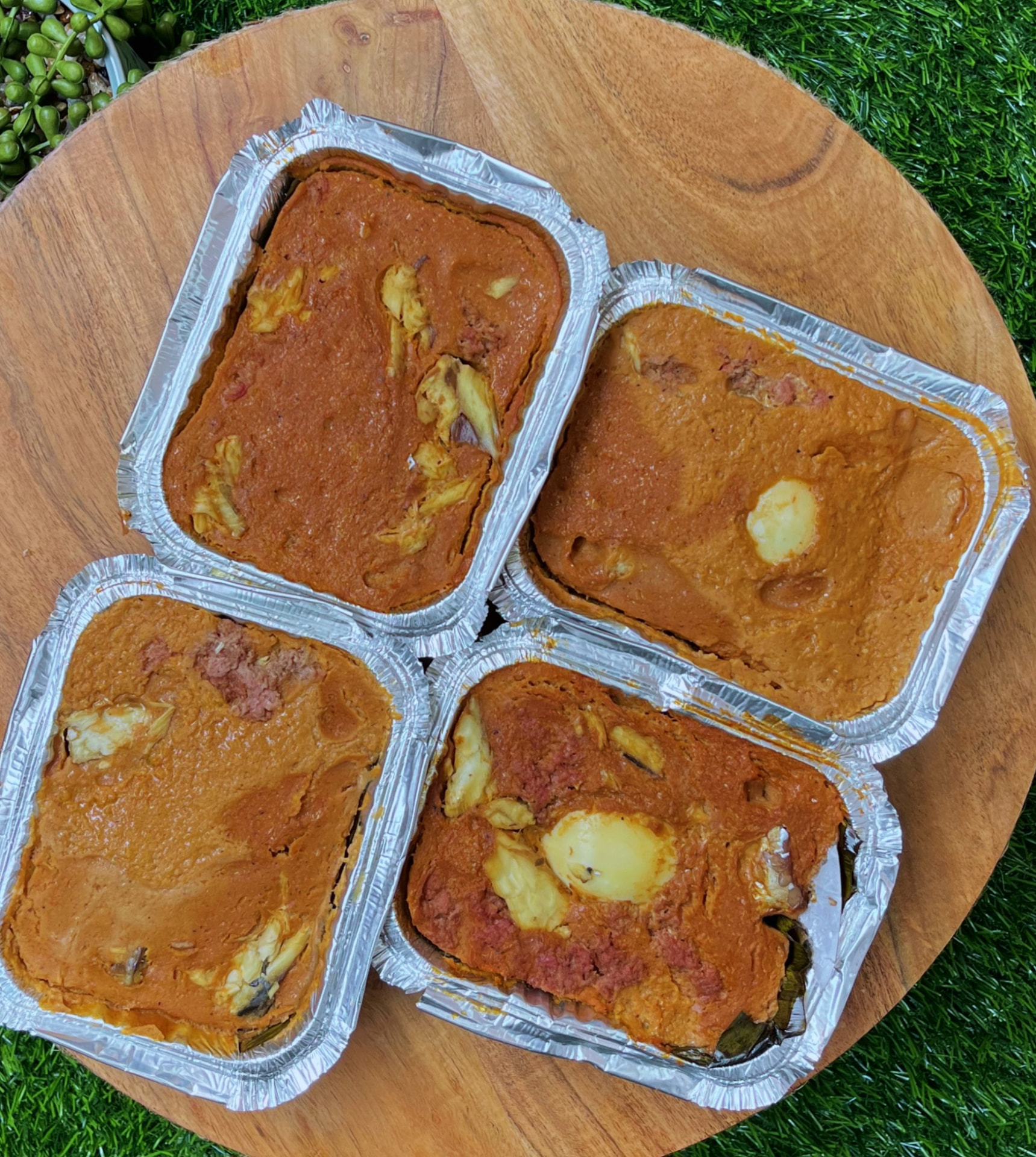 Freshly steamed Nigerian moi moi bean pudding